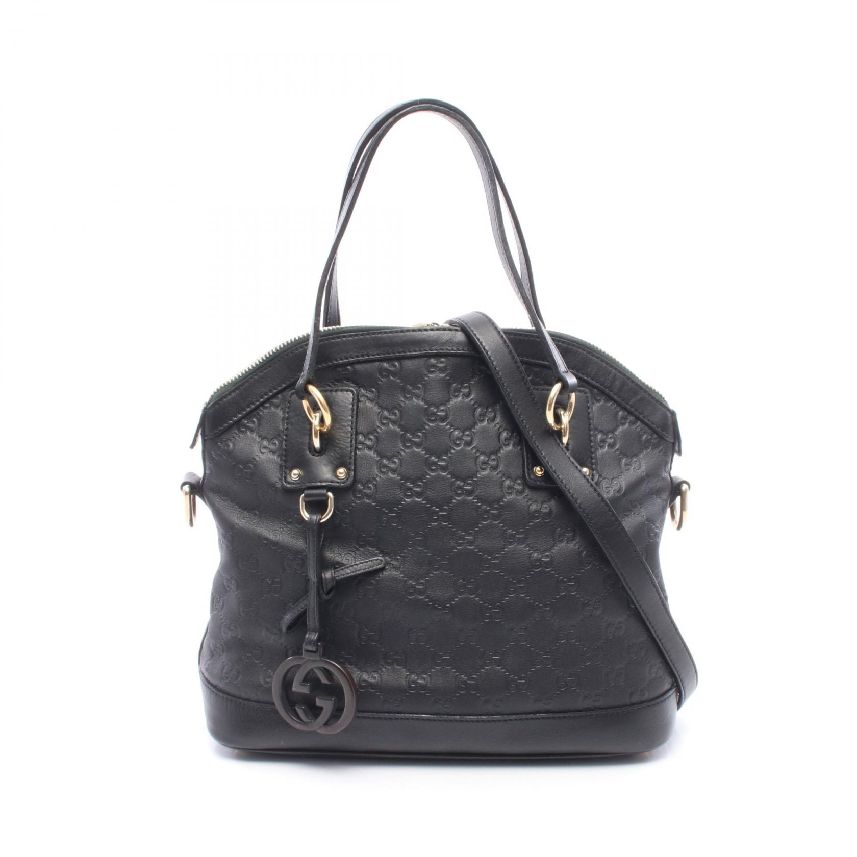 グッチ GUCCI グッチシマ 2WAY ハンドバッグ バッグ レザー レディース ブラック系 247279 【中古】