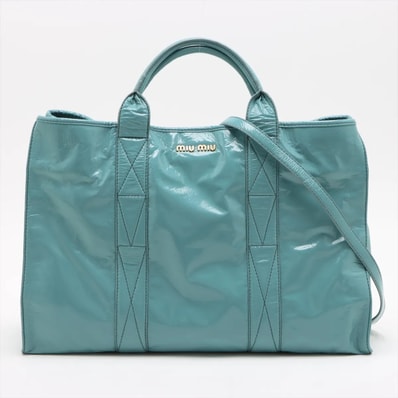 ■新品同様 ミュウミュウ ブルートート バッグ レザー