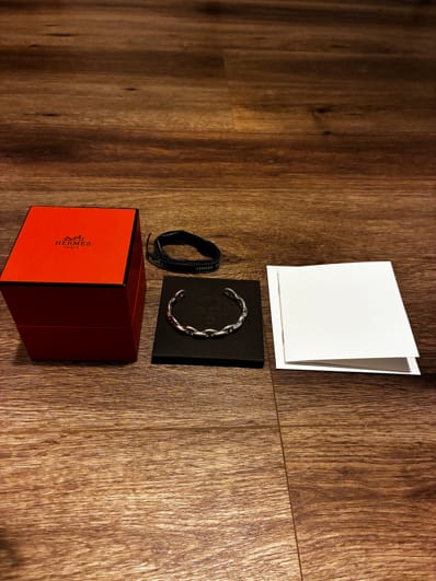 Hermes Chaine D'ancre Enchainee Bracelet Medium Model "Silver"