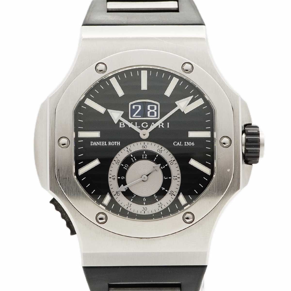【6wdd0343】ブルガリ ダニエル ロート クロノスプリント BRE56BSLDCHS 黒文字盤【中古】腕時計 メンズ
