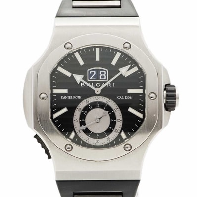 【6wdd0343】ブルガリ ダニエル ロート クロノスプリント BRE56BSLDCHS 黒文字盤【中古】腕時計 メンズ