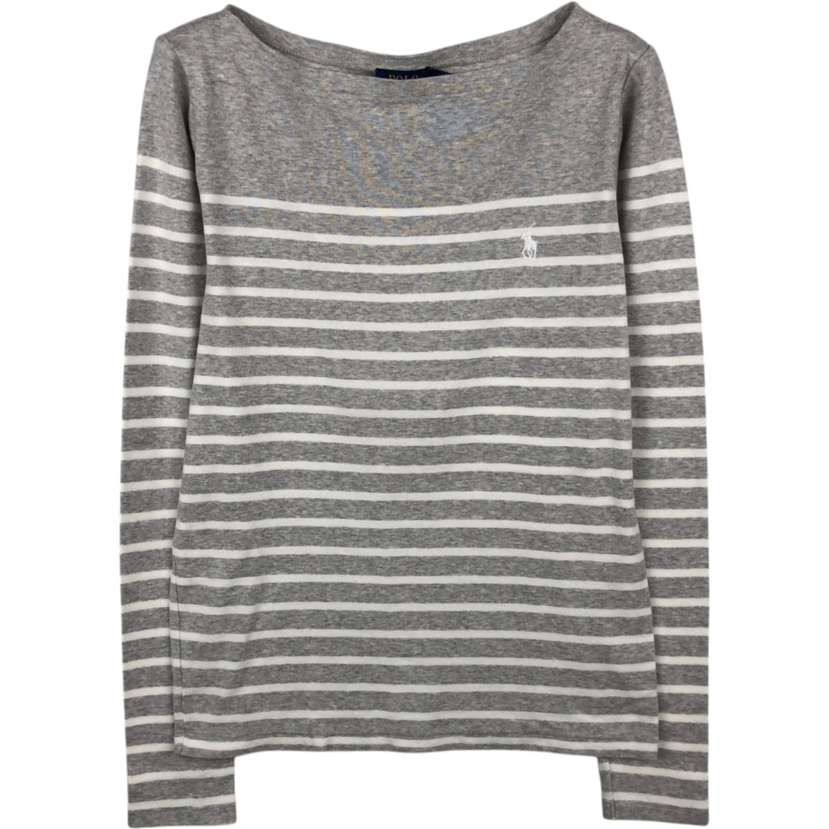 古着 ラルフローレン Ralph Lauren POLO RALPH LAUREN ボーダー柄 ボートネック ロングTシャツ ロンT レディースM相当/eaa620563