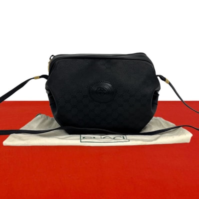 GUCCI グッチ マイクロGG ロゴ PVC レザー ショルダーバッグ ブラック
33991