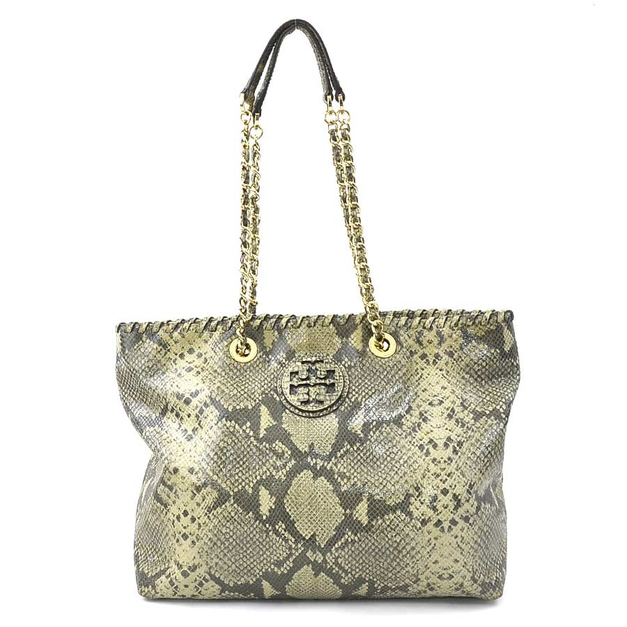トリーバーチ Tory Burch ショルダーバッグ 型押しレザー ベージュ系 レディース【中古】 55984k