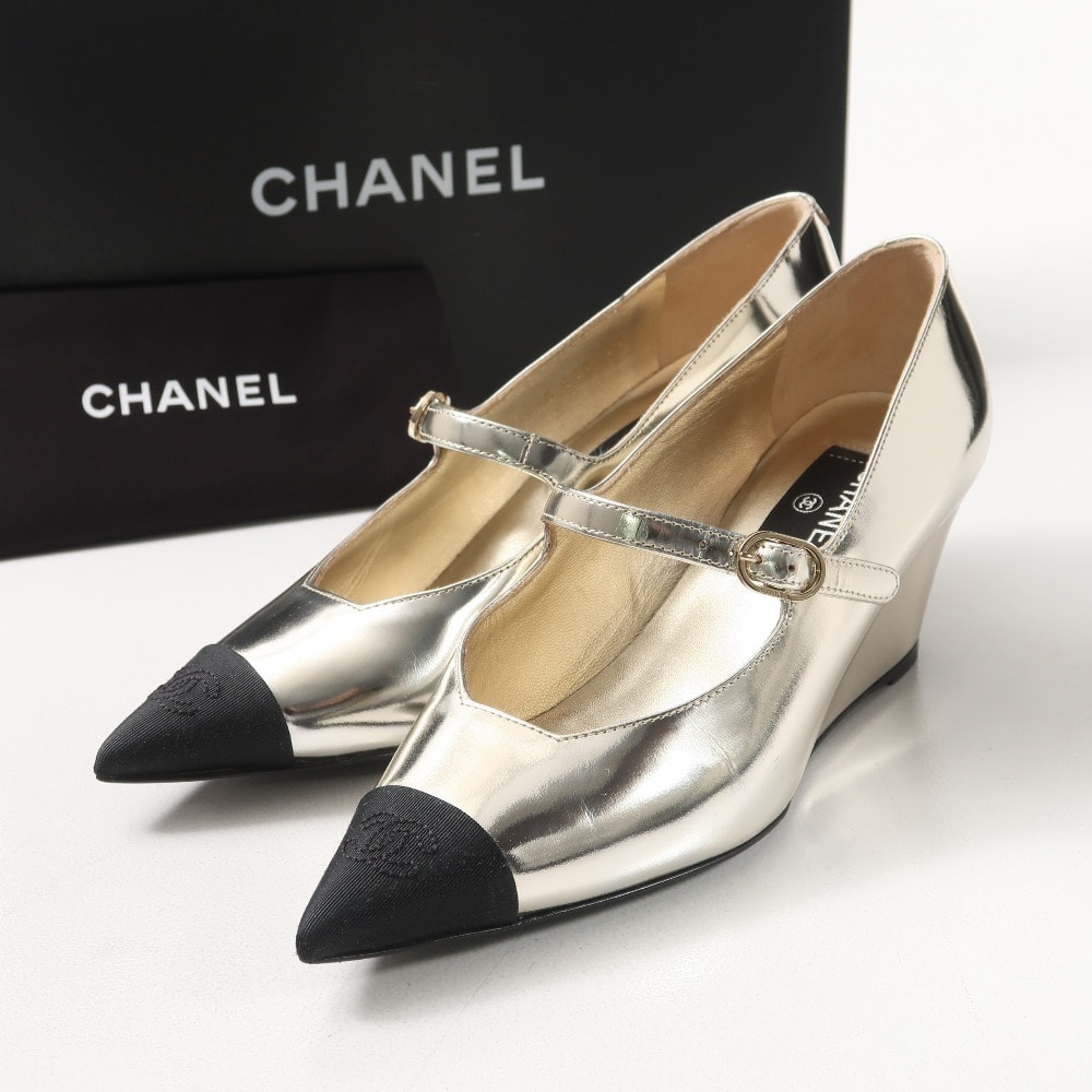 目立った傷や汚れなし】2022年製□CHANEL シャネル パンプス サイズ35C