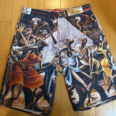 Supreme x Ernie Barnes Baggy Denim Short "Dance"