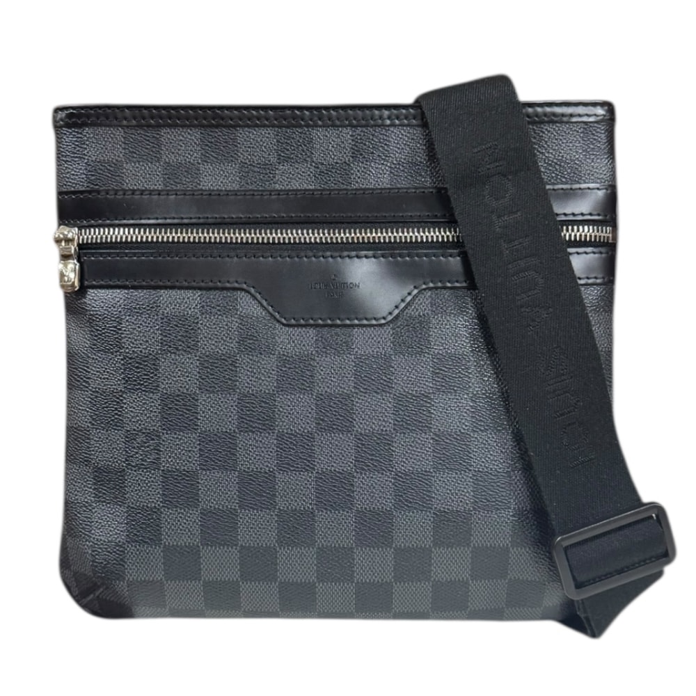 ルイヴィトン トマス ダミエグラフィット ショルダーバッグ ダミエグラフィットキャンバス N58028 ブラック メンズ LOUIS VUITTON  中古