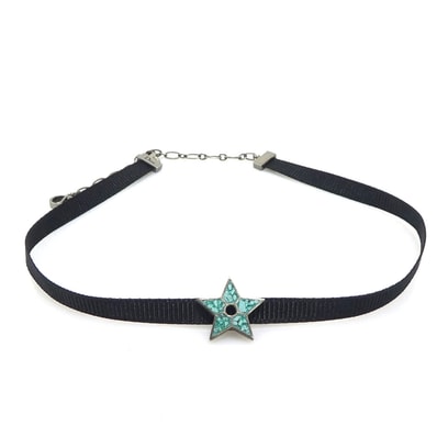 クリスチャンディオール Christian Dior チョーカー メタル ブラック/グリーン系 レディース【中古】 h32153
