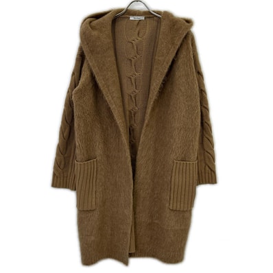 マックスマーラ 13460493 モヘヤカシミヤ混ニット切替フーテッドコート M