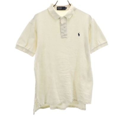 Polo by Ralph Lauren ポロバイラルフローレン 半袖 ポロシャツ M アイボリー 鹿の子