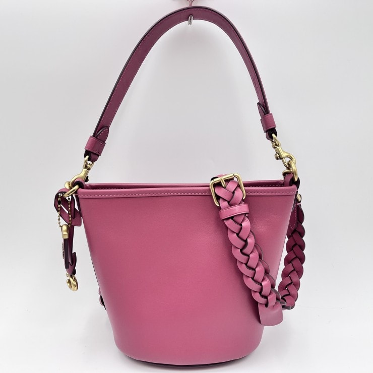 COACH(コーチ)ダコタ バケット バッグ 16 ショルダーバッグ ハンドバッグ ピンク レザー ゴールド金具 2WAY 斜め掛け レディース 【中古】