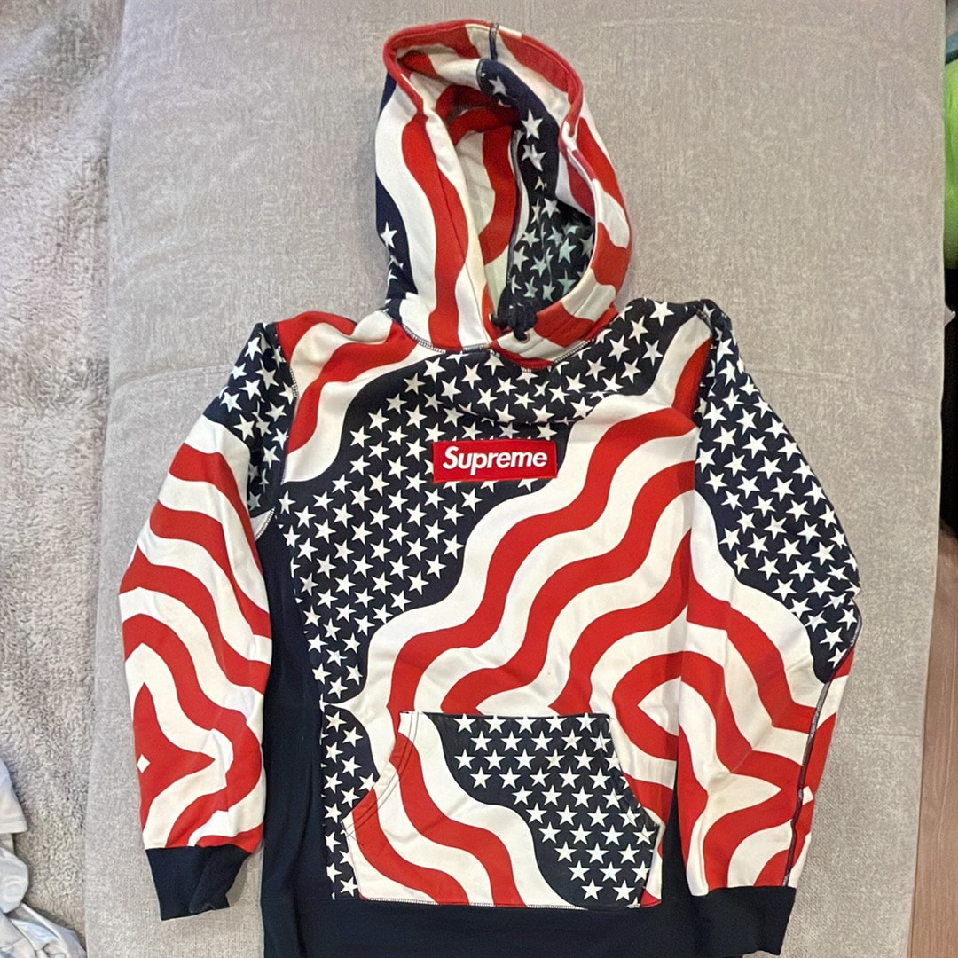 Supreme Box Logo Hooded Sweatshirt "American Flag" (14FW)