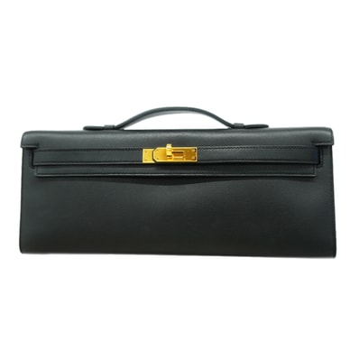★SALE【6id5600-g】エルメス ハンドバッグ ケリーカット スイフト ブラック ゴールド金具 C刻印【中古】レディース