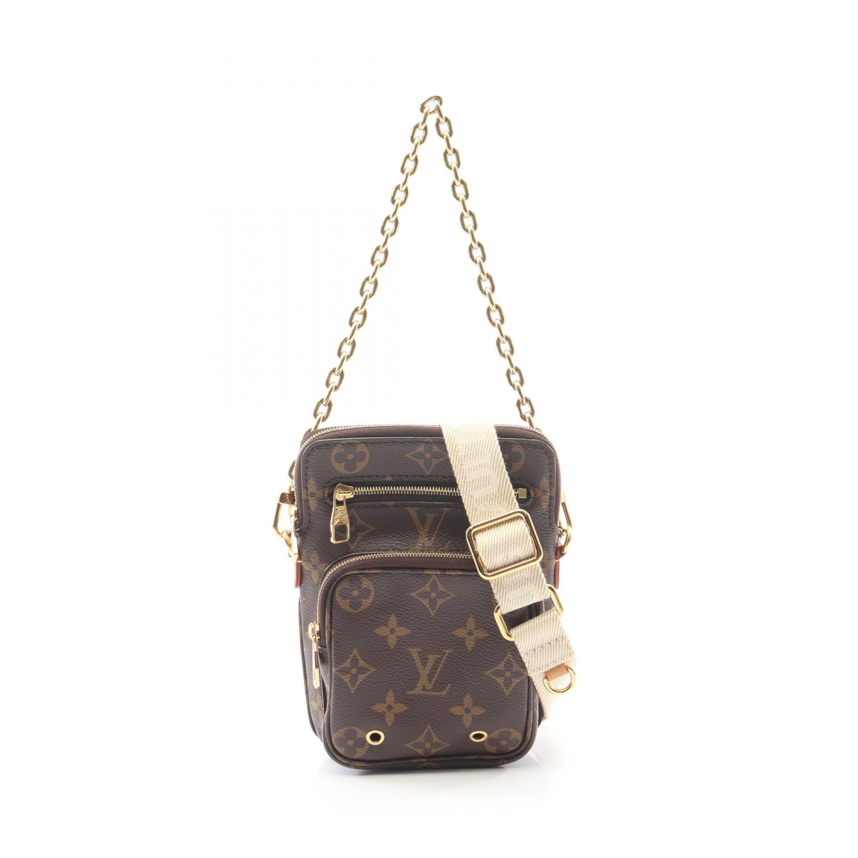 ルイ・ヴィトン LOUIS VUITTON ユーティリティ クロスボディ 2WAY ハンドバッグ バッグ PVCコーティングキャンバス レザー モノグラム レディース ブラウン系 M80746 【中古】