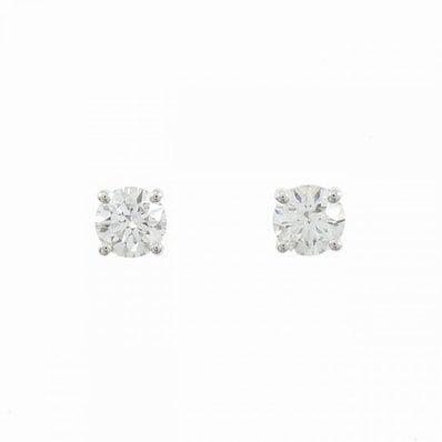 ティファニー ソリティア ピアス 0.82CT 0.80CT H VVS1-2 3EXT