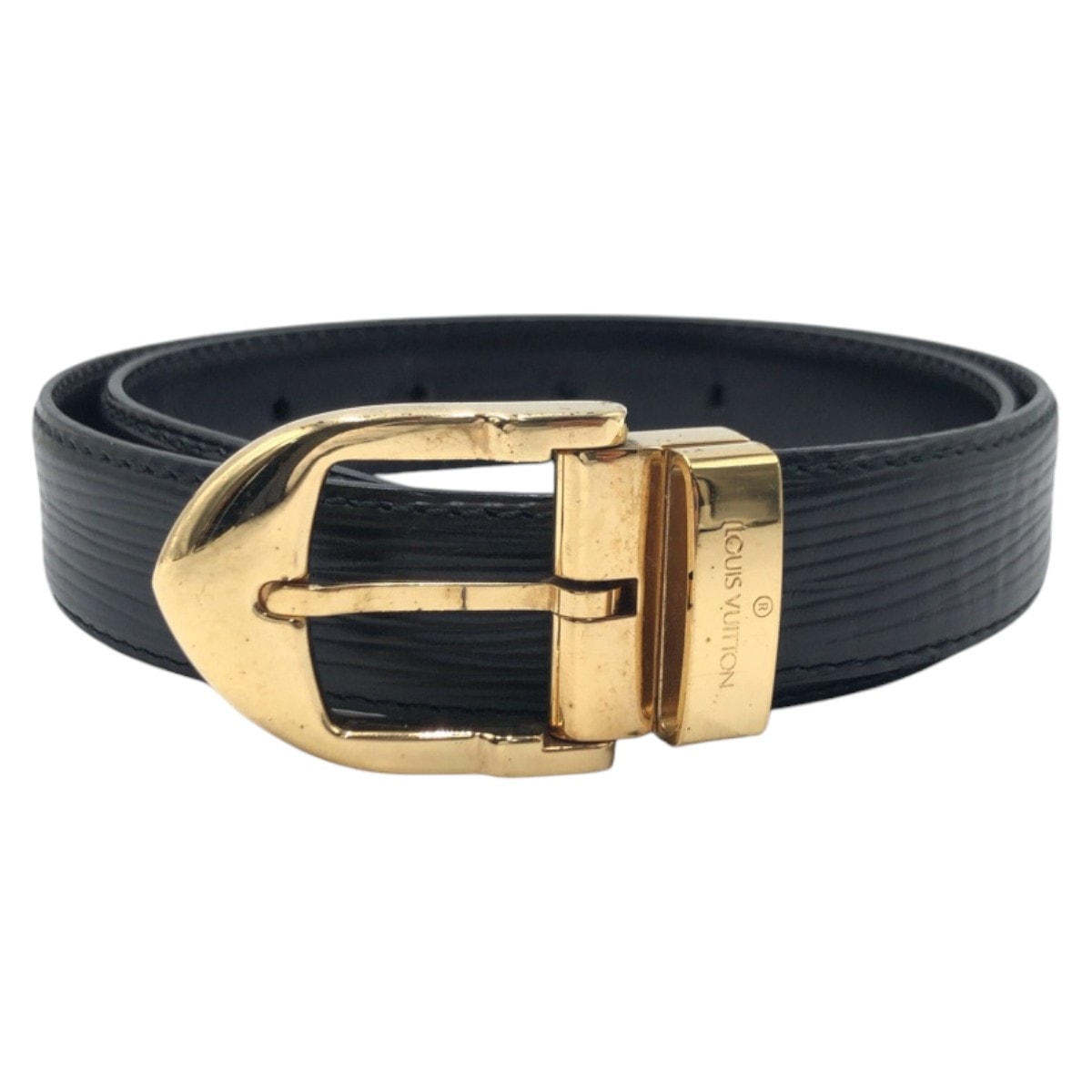 LOUIS VUITTON ルイヴィトン エピ サンチュール 85cm/34インチ ブラック 黒 ゴールド レザー メタル/ ベルト 男女兼用 506646 【中古】