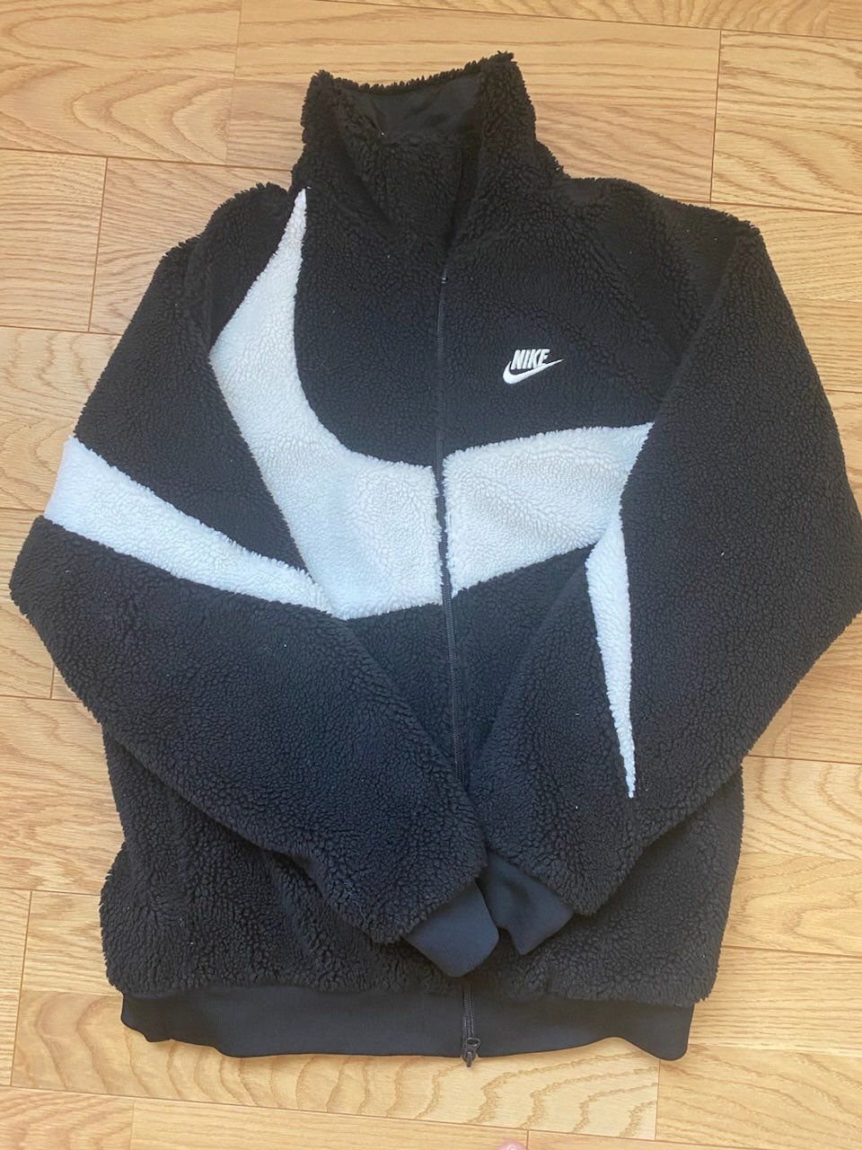 Nike Big Swoosh Reversible Boa Jacket "Black Sail"