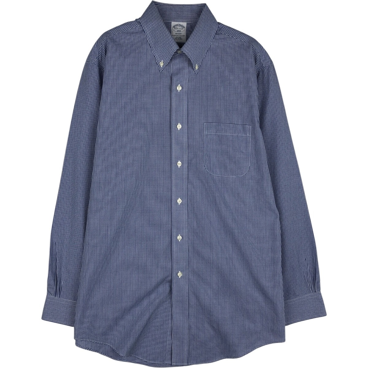 古着 ブルックスブラザーズ Brooks Brothers 1818 REGENT ギンガムチェック 長袖 ボタンダウンチェックシャツ メンズM相当/eaa646560