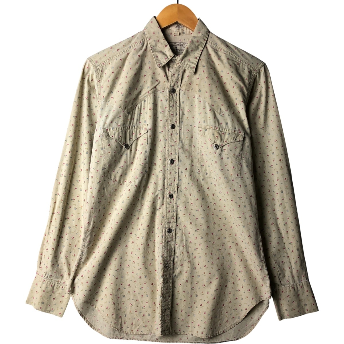 古着 70年代 ラルフローレン Ralph Lauren Polo Western 総柄 花柄 長袖 ウエスタンシャツ レディースM相当 ヴィンテージ/eaa592864