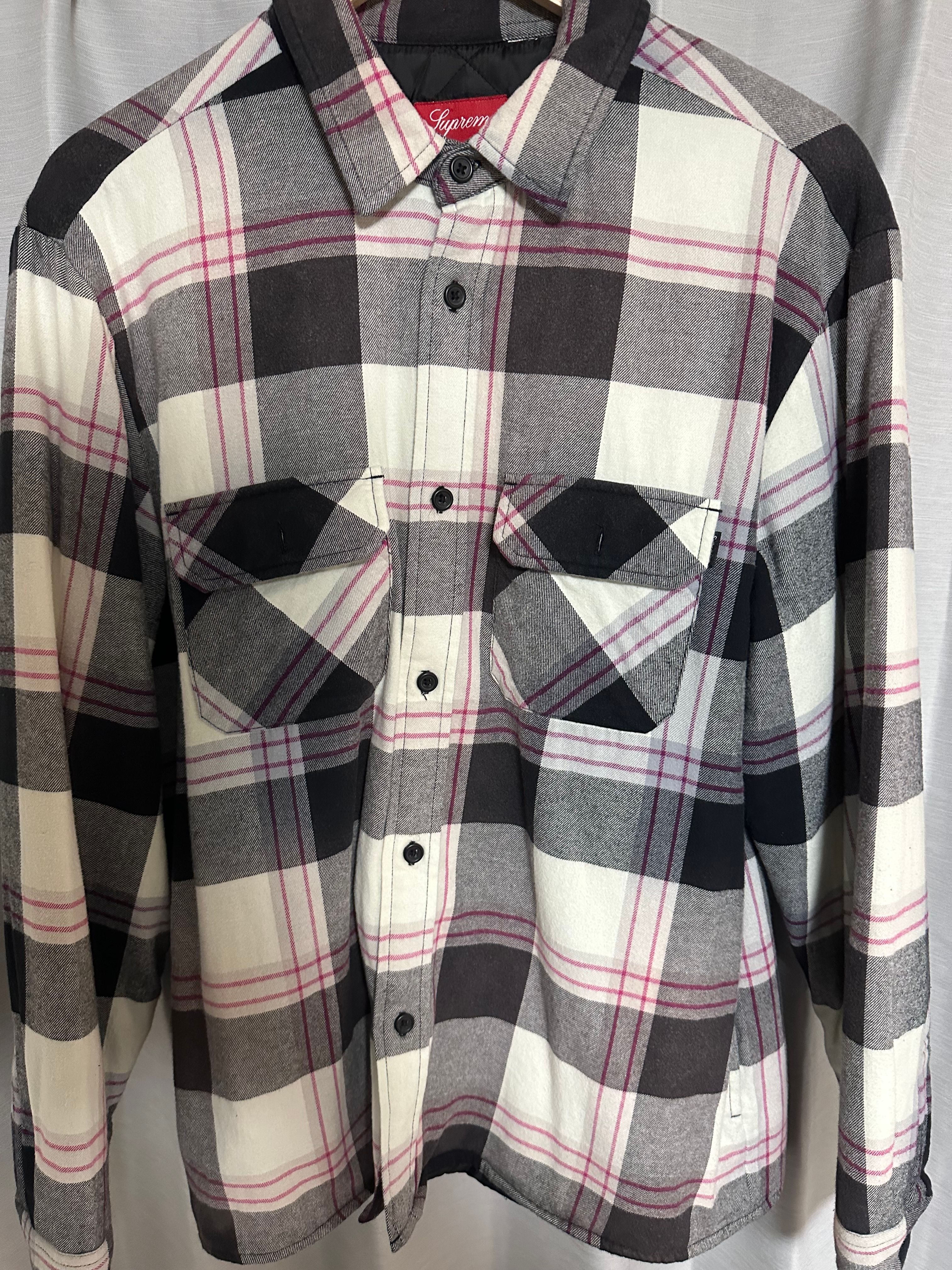 Supreme Quilted Flannel Shirt "White"