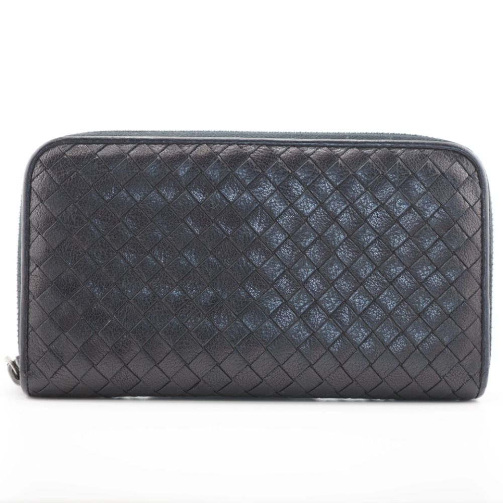 ボッテガヴェネタ 長財布 イントレチャート ラウンドファスナー ブラウン