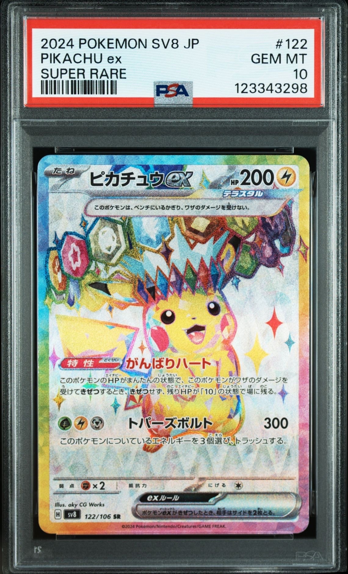 ピカチュウex SR [SV8 122/106](拡張パック「超電ブレイカー」)