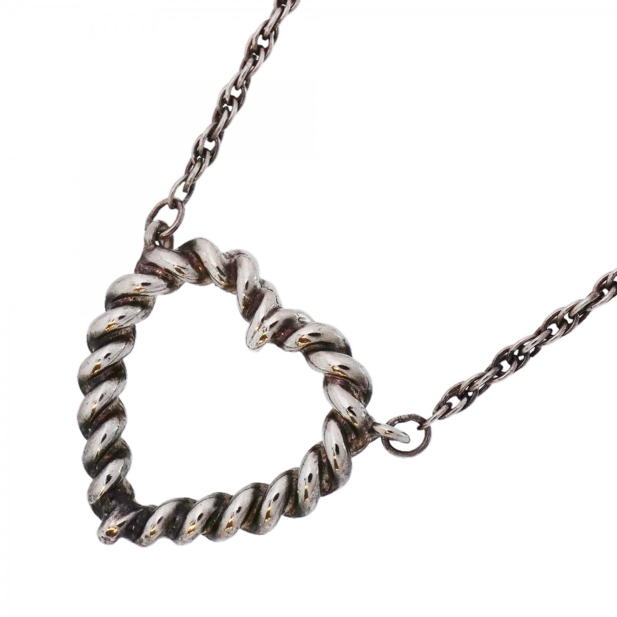 【6jdb0472-k】ティファニー ネックレス ツイストハート シルバー925【中古】レディース