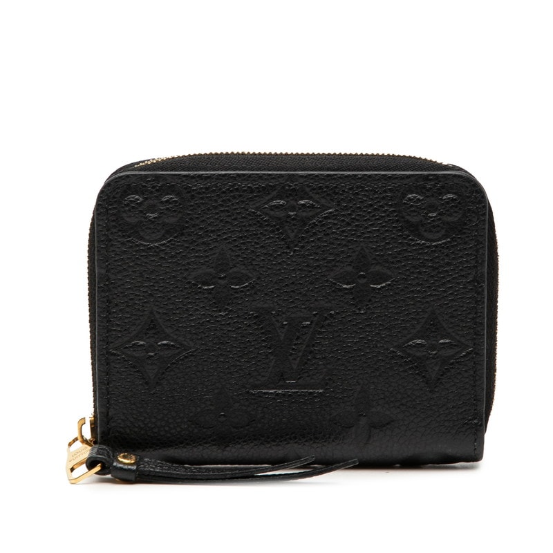 ルイ ヴィトン モノグラム アンプラント ジッピーコインパース コインケース M60574 ノワール ブラック レザー レディース LOUIS VUITTON 【中古】