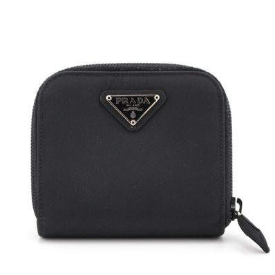 プラダ PRADA 二つ折り財布 三角プレート ラウンドファスナー