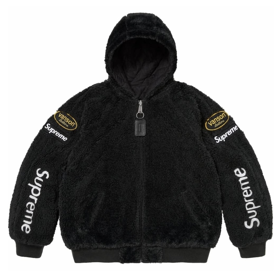 Supreme x Vanson Leathers Reversible Quilted Hooded Jacket "Black"