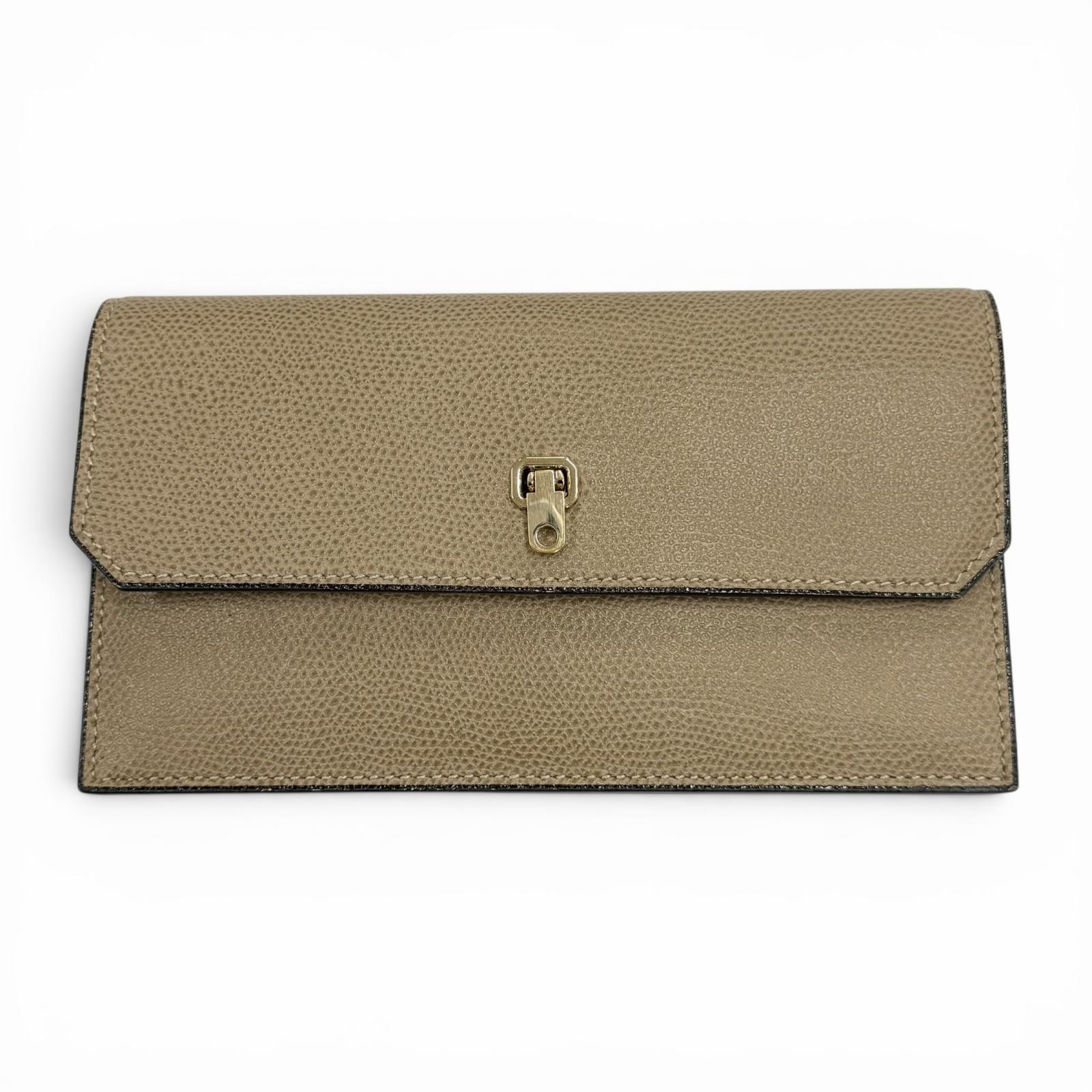 美品 ヴァレクストラ 長財布 シティウォレット グレージュ メンズ