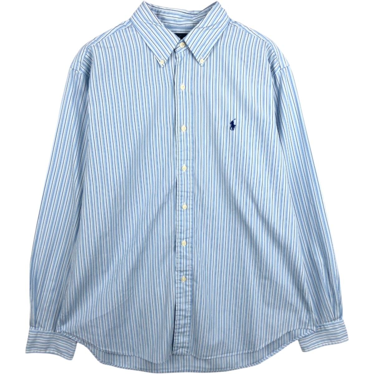 古着 ラルフローレン Ralph Lauren CLASSIC FIT マルチストライプ 長袖 ボタンダウンストライプシャツ メンズL相当/eaa678004