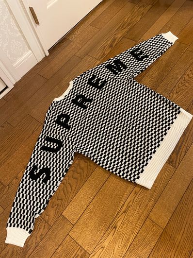 Supreme Back Logo Sweater "Checkerboard"