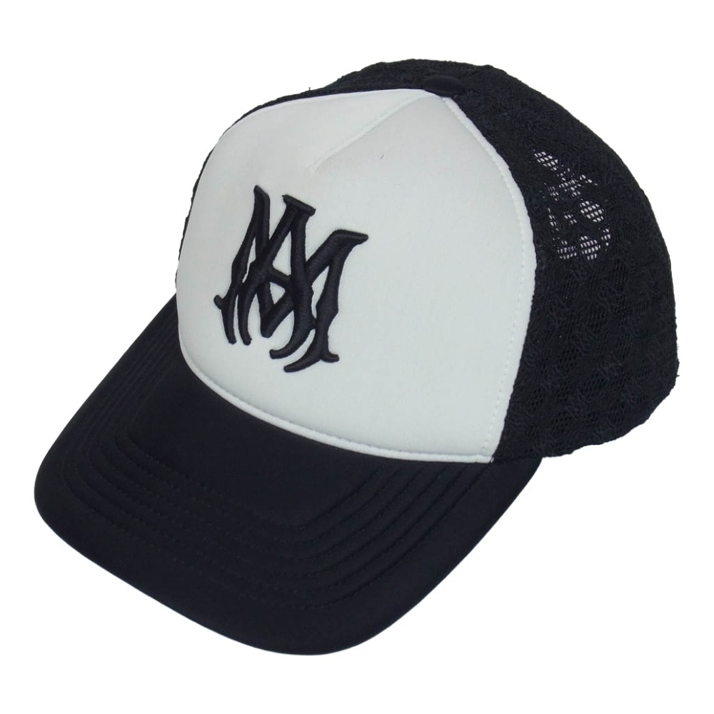 AMIRI アミリ 帽子 AMHATR1030 MA TWO TONE TRUCKER HAT MA ロゴ トラッカー メッシュ キャップ 帽子 ブラック系【中古】