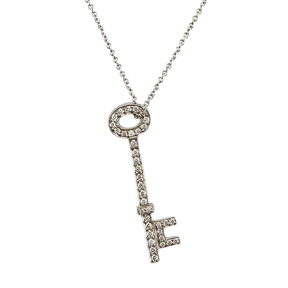 ティファニー オーバルキー ネックレス Pt950プラチナ ダイヤモンド レディース TIFFANY&Co.  中古