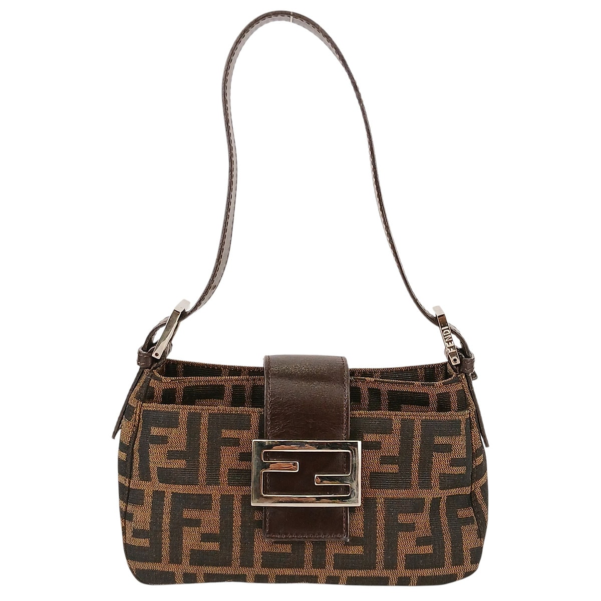 FENDI フェンディ ズッカ柄 ハンドバッグ ワンショルダー ショルダーバッグ 26723 キャンバス ブラウン レディース【中古】