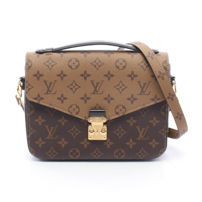 ルイ・ヴィトン LOUIS VUITTON ポシェット メティス MM ハンドバッグ バッグ PVCコーティングキャンバス レザー モノグラム・リバース レディース ブラウン系 / ブラック系 M44876 【中古】