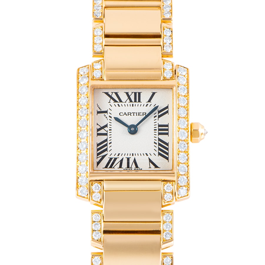 CARTIER カルティエ タンクフランセーズSM WE1001RC サイドダイヤ ブレスハーフダイヤ【中古】