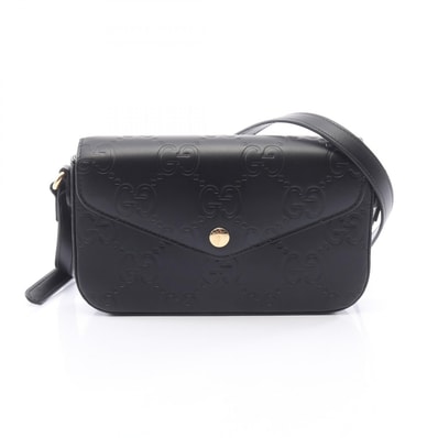 グッチ GUCCI GG スーパーミニ ショルダーバッグ バッグ レザー レディース ブラック系 772794 【中古】