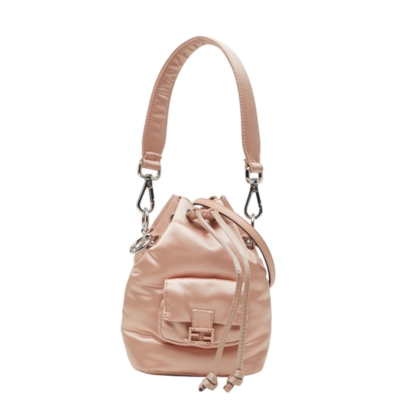 フェンディ モントレゾール ミニ ハンドバッグ ショルダーバッグ 2WAY 8BS010 ピンク サテン レディース FENDI 【中古】
