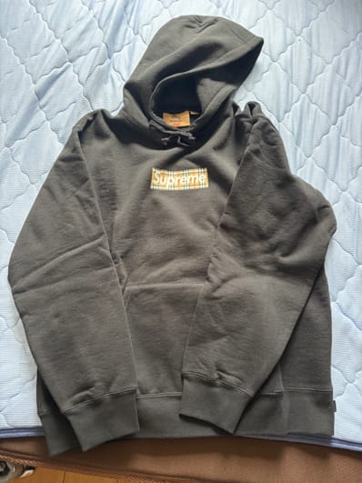 Supreme / Burberry Box Logo Hooded Sweatshirt "Black"