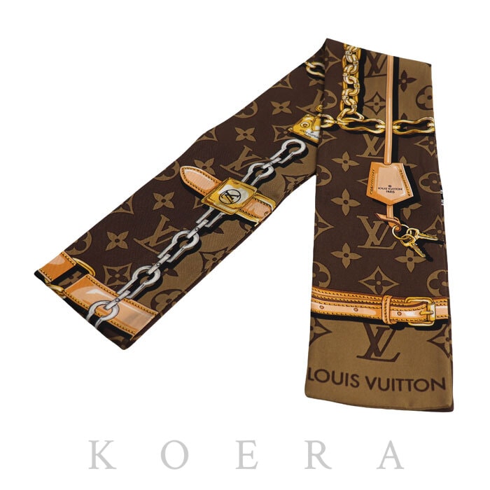 LOUIS VUITTON ルイ・ヴィトン バンドー・モノグラム コンフィデンシャル スカーフ マロン M78655 IS1129 レディース【中古】