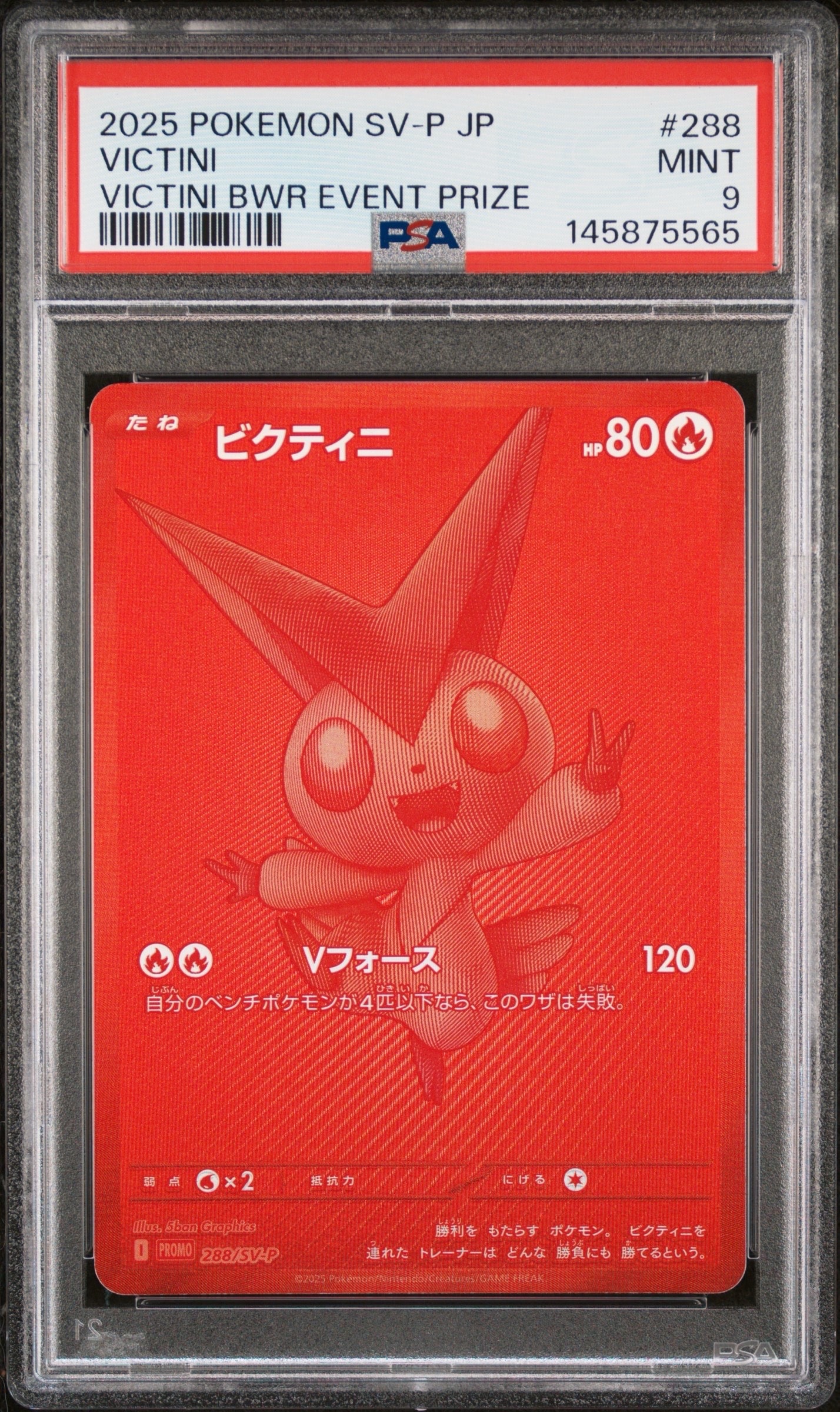 ビクティニ P [SV-P 288](プロモーションカード「ビクティニBWR争奪戦 上位賞 / おうちでブラックボルト・ホワイトフレア デッキ構築戦キャンペーン)