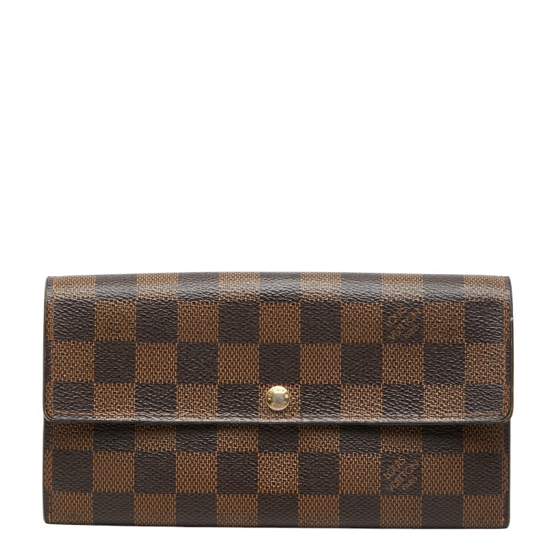 ルイ ヴィトン ダミエ ポルトフォイユ サラ 2つ折 長財布 N61734 ブラウン PVC レザー レディース LOUIS VUITTON 【中古】