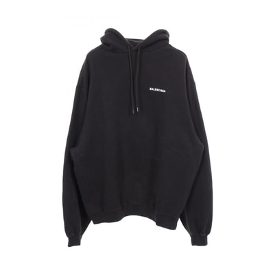バレンシアガ BALENCIAGA DEFILE オーバーサイズ 裏起毛 パーカー 衣料品 トップス コットン メンズ レディース ブラック系 641679 【中古】