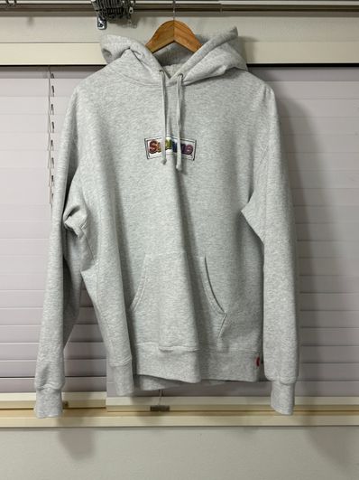 Supreme Bling Box Logo Hooded Sweatshirt "Ash Grey"