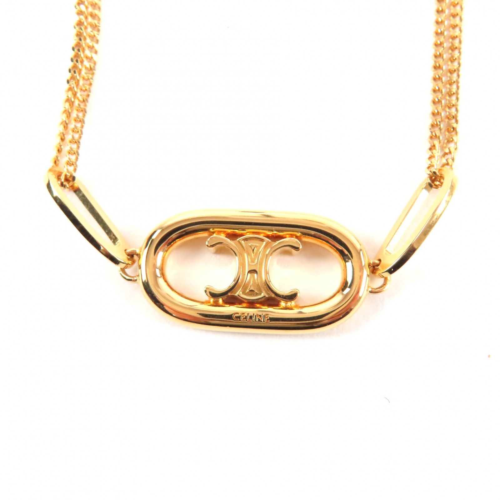 美品 セリーヌ ネックレス ゴールド レディース 46S896BRA 35OR