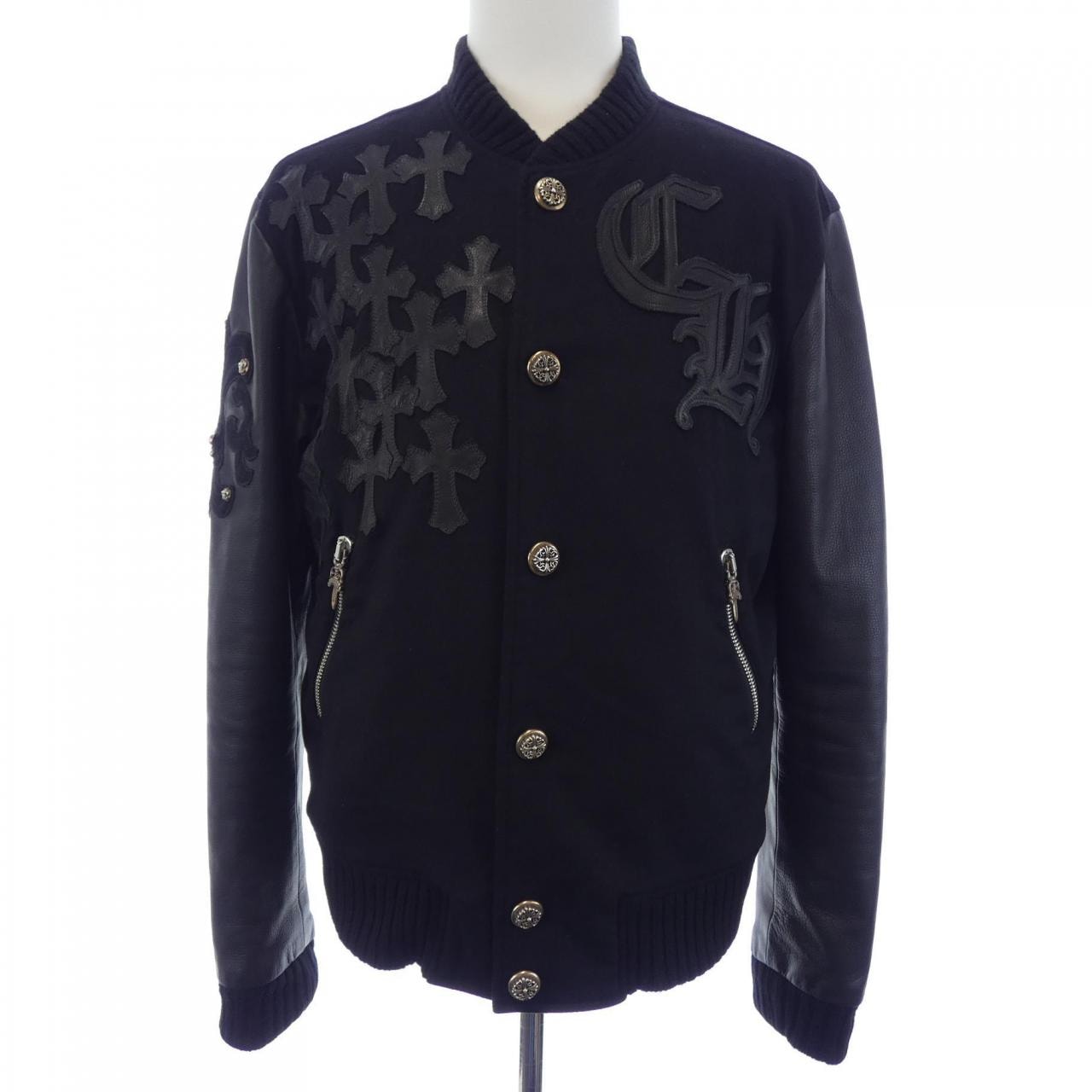 クロムハーツ CHROME HEARTS レターマン LETTERMAN CHマルチレザーパッチ レザースリーブ 2225-304-9840 スタジャン
