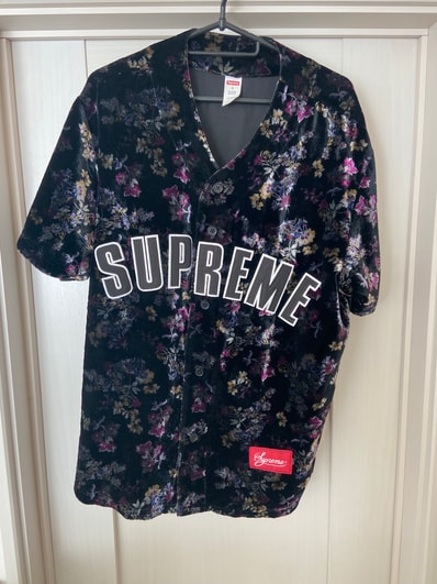 Supreme Floral Velour Baseball Jersey Supreme Floral Velour Baseball Jersey