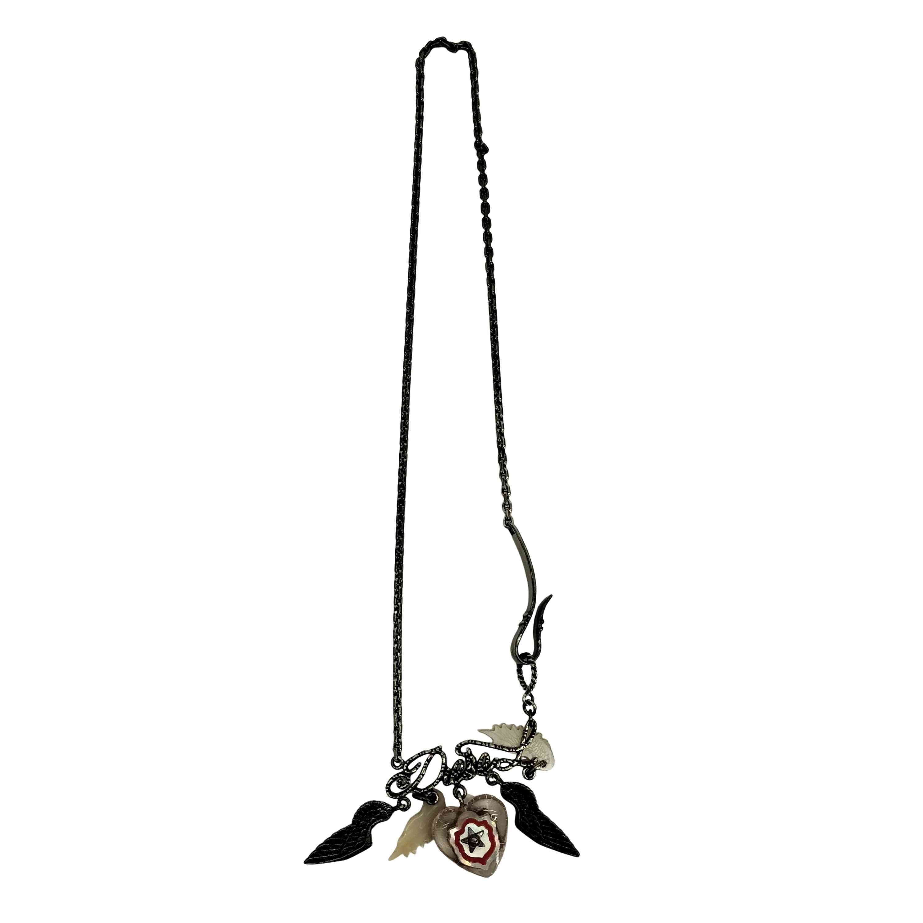 ロゴトップハートフェザーチャームネックレス【1141799849261】